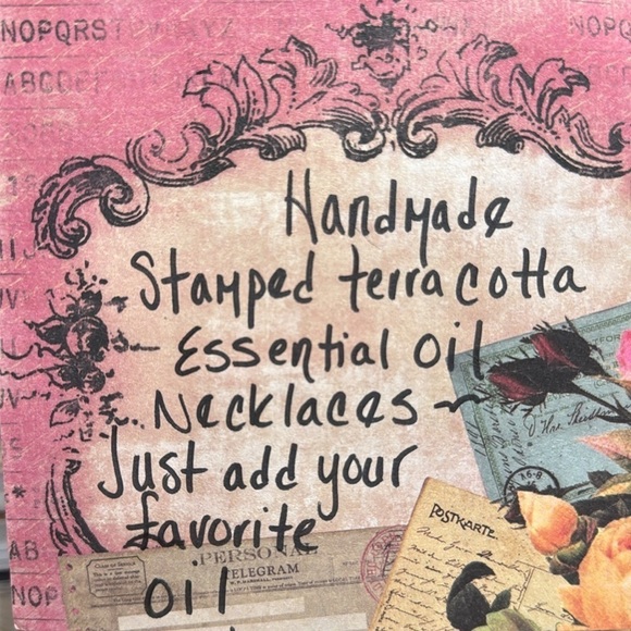 Feather clay necklace 2 1/2” long NEW handmade stamped - Picture 2 of 2